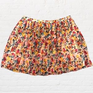 BCBG Floral Pleated Mini Skirt